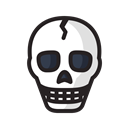 halloween, skull, scary, Dead, danger, death, Skeleton Black icon