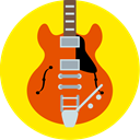 gibson, music, Back to the future, guitar, instrument Gold icon
