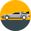 Car, Back to the future, future, vehicle, transport, Delorean, transportation Orange icon