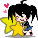 Favorite, Cartoon, Heart, bookmark, Like, star, japan Black icon