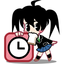 japan, watch, time, Cartoon, Alarm, Clock, timer Black icon