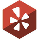 Hexagon, Gloss, Social, media, Yelp SaddleBrown icon