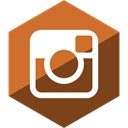 Instagram, Hexagon, Social, media, Gloss SaddleBrown icon