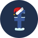 Facebook, christmas, Snow, Social DarkSlateGray icon