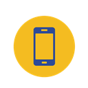 web, phone, Business, network, Social, media, Mobile Goldenrod icon
