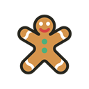 food, Holidays, Man, gingerbread, christmas Black icon
