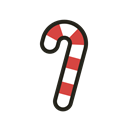 christmas, Holidays, candy cane, food, Cane, Candy Black icon