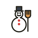 snowman, Holidays, christmas Black icon