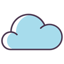 Database, Server, Data, Cloud, forecast, data base, weather LightBlue icon