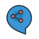 Connection, share, message bubble, talk, communicate, socialize, resolutions SteelBlue icon
