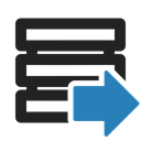 Export, storage, Data, download, upload, Database Black icon