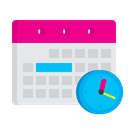 strategy, plan, Manage, Calendat, Clock, Schedule, time Lavender icon