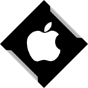 Apple, Social, online, media Black icon