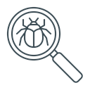 magnifying, bug search, search, Magnifier, seo, bug Black icon