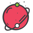 space, univearse, telestial, planet IndianRed icon