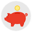 Finance, Money, piggy bank, budget, savings, investment Lavender icon
