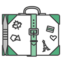 case, Baggege, suitcase, journey, Stickers, travel, travelling DarkSlateGray icon