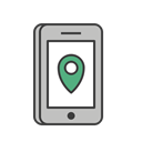 phone, Application, journey, location, travel, pin, marker Black icon