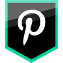 media, Social, Logo, Copy, pinterest Black icon