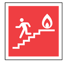 fire, Exit, sign, emergency, Stairs, Code, sos Tomato icon