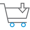 shopping, Cart, trolley, Down, Basket Black icon