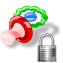 security, Pacifier, locked, Lock Black icon