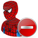 Spiderman, Del, Cartoon, delete, hero, remove Black icon