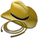 And, whip, hat Black icon