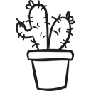 dry, plant, pot, Cactus, nature, Desert Black icon