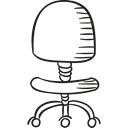 Chairs, buildings, Office Material, Seat, wheels, room Black icon