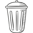 recycle bin, metallic, Garbage Bin, trash can, trash bin Black icon