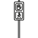 Lights, pedestrian, walk, stop, traffic sign Black icon