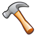 Development, pack, Develop, tool, utility, package, hammer Black icon
