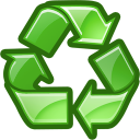 Trash, recycle, reuse, recycle bin Green icon