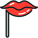 lips, party, people, Body Part, love, romantic, carnival, kiss, Costume Black icon