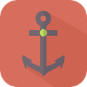 Anchor, Tools And Utensils, Sailor, tattoo, navy IndianRed icon