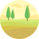 Country, Farm, house, Fields, hills, rural, nature DarkKhaki icon