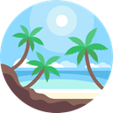Island, nature, landscape, Beach, sun LightSkyBlue icon