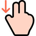 Hands, Finger, Swipe Down, Gestures, Multimedia Option PeachPuff icon