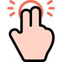 Finger, Hands, Multimedia Option, Gestures, tap PeachPuff icon
