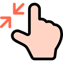Multimedia Option, Gestures, Zoom out, Finger, Hands PeachPuff icon