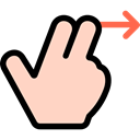 Hands, Gestures, Finger, Multimedia Option, Swipe Right PeachPuff icon