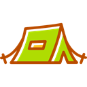 shelter, Camping, Tent, rural Black icon