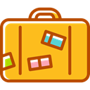 luggage, Business, Briefcase, baggage, travelling Orange icon