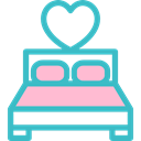 romantic, love, bedroom, furniture, Heart, double bed MediumTurquoise icon