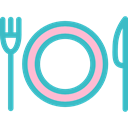 Wedding Dinner, Restaurant, Dish, Knife, Tools And Utensils, Plate, Cutlery, Fork MediumTurquoise icon