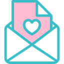 Love Letter, Hearts, romance, romantic, Valentines Day MediumTurquoise icon