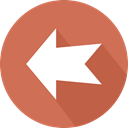 Back, directional, Arrows, previous, Multimedia Option, Orientation, left arrow IndianRed icon