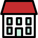 buildings, property, Construction, residential, house, Home, real estate Firebrick icon