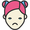 faces, Heads, feelings, emoticons, upset, Girl, people Beige icon